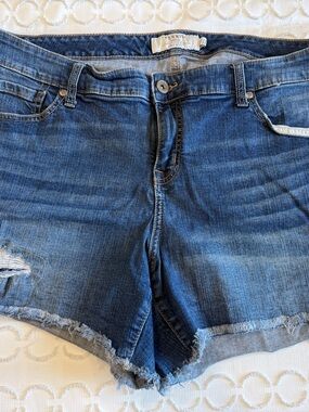 torrid Denim Jeans in Mid Blue with Tan Stitching